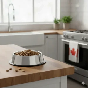 A durable, rust-resistant stainless steel bowl, often cited as the best cat bowl material for hygiene-conscious Canadian pet owners.