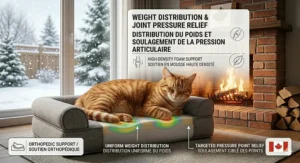 High-quality orthopedic cat bed for overweight pets, featuring bilingual support labels and premium memory foam.