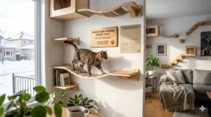 Space-saving cat wall walkway designed for urban condo living in Toronto or Vancouver.
