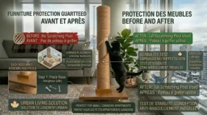 Icon representing fast shipping for a tall scratching post across Canada, from BC to the Maritimes.