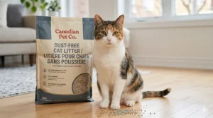 Close-up of a healthy cat breathing easily, illustrating the benefits of low-dust litter for feline respiratory health in Canadian homes.