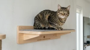 High-quality solid wood cat wall shelves designed to hold heavy cats, handcrafted for Canadian homes.