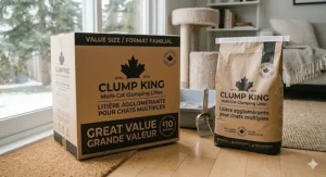 Large format "Format Familial" multi-cat clumping litter, rated best for value and performance across Canada.