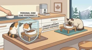 Two cats safely introduced using scent-swapping with blankets. Deux chats introduits en toute sécurité grâce à l'échange d'odeurs avec des couvertures.