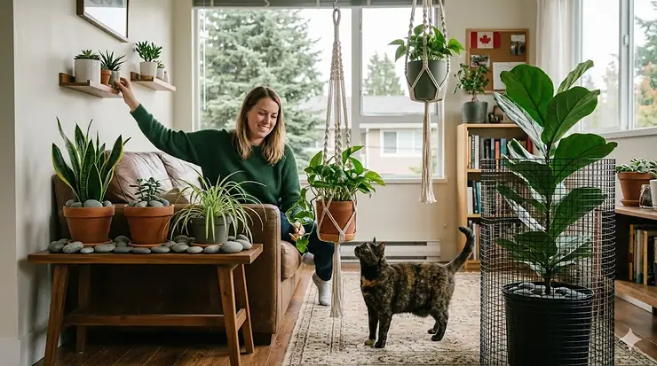 Modern cat-proof plant protector solutions for Canadian homes.cat proof plant protector solutions