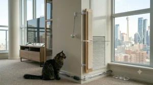 Pet-safe cable management sleeves protecting electrical cords | Gaines de gestion de câbles sécurisées pour protéger les fils électriques